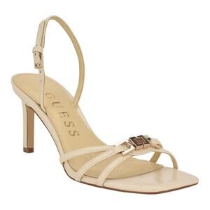 GUESS Women's Twilla G Elite Strappy Stiletto Sandals Ivory Size 9 M
